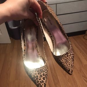 BEBE LEOPARD HEELS